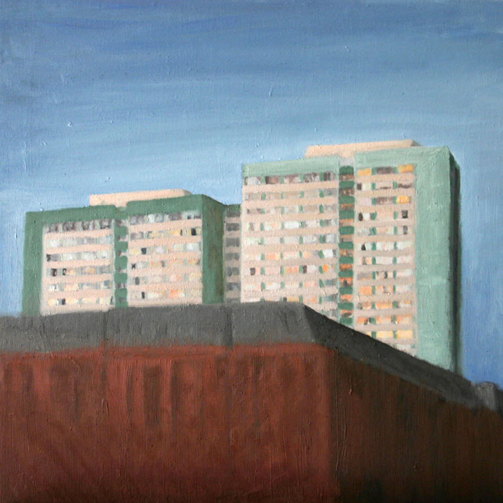 Oil painting on canvas  representing the buildings of Berlin