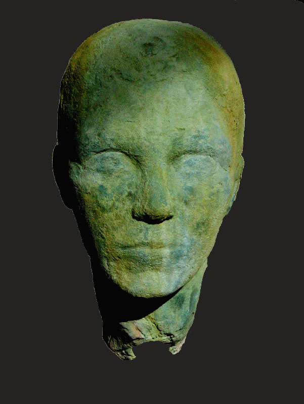 Sculpture of the head of a boy in big size