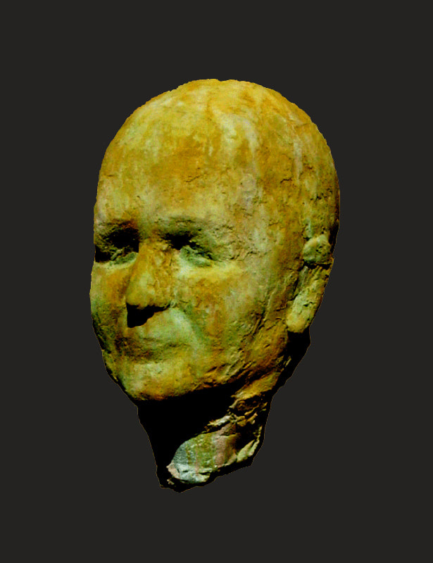Sculpture of the head of an old man in big size