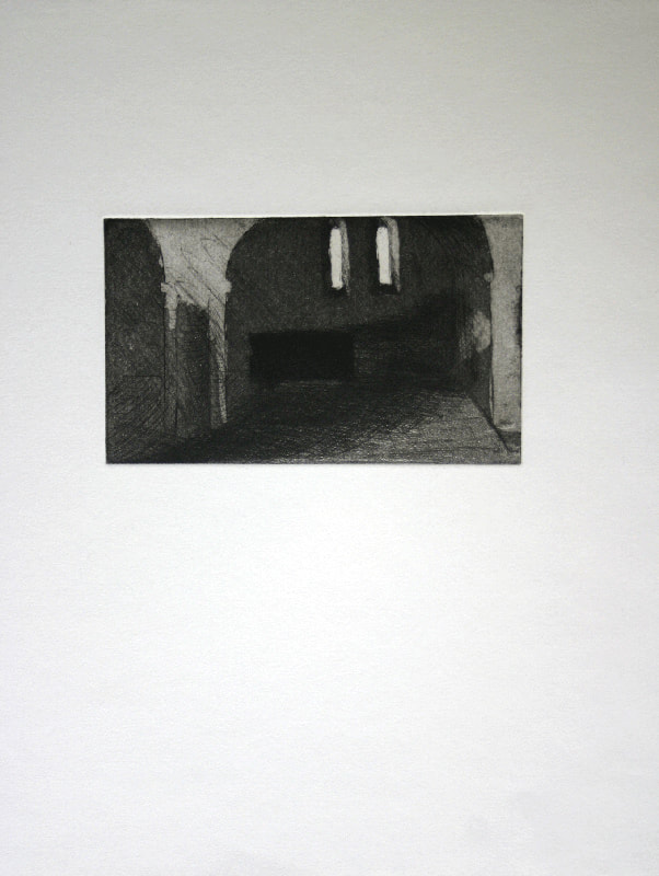 Engraving representing an interior dark secene